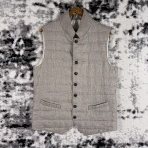 SUITSUPPLY Baird McNutt Vest Mens Size Medium Pale Beige 100% Linen Office